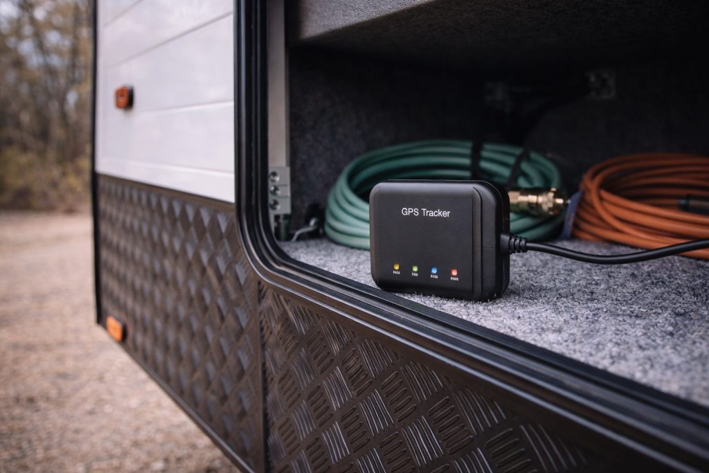 GPS tracking device used for caravan location tracking and recovery after theft.