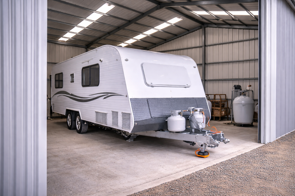 Caravan relocated or stored in sheltered facility before cyclone season