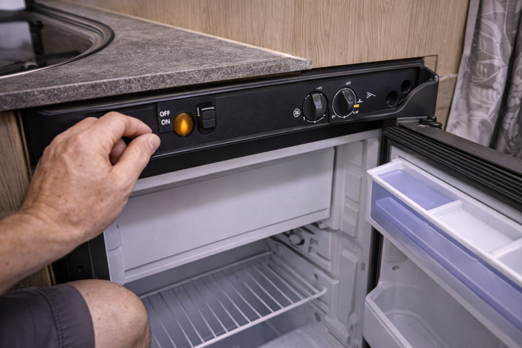  Inspecting caravan gas bottles and regulator 