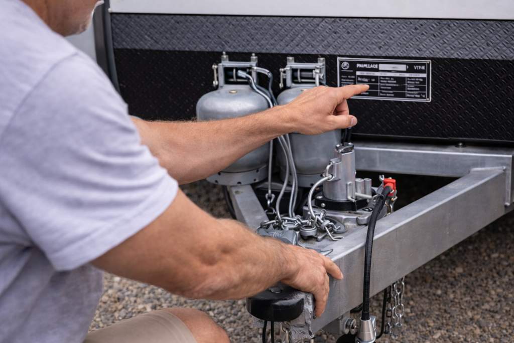 Checking caravan compliance plate and towing weights