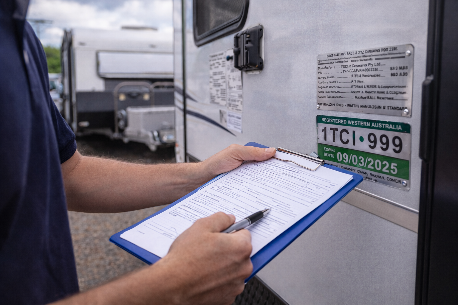 Checking caravan compliance and registration details