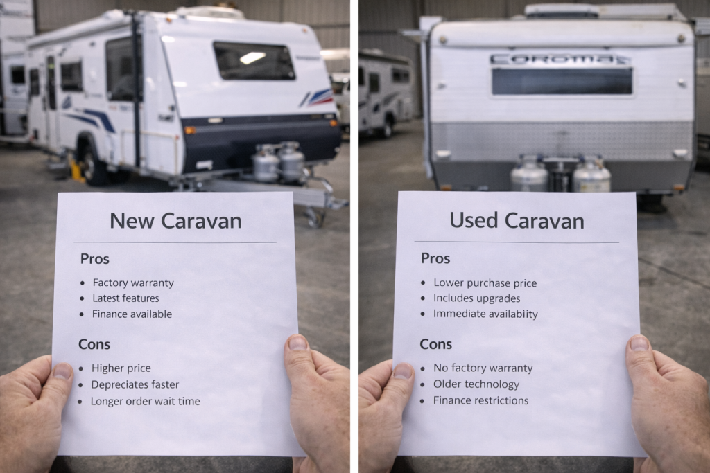 Comparing new and used caravan purchase options