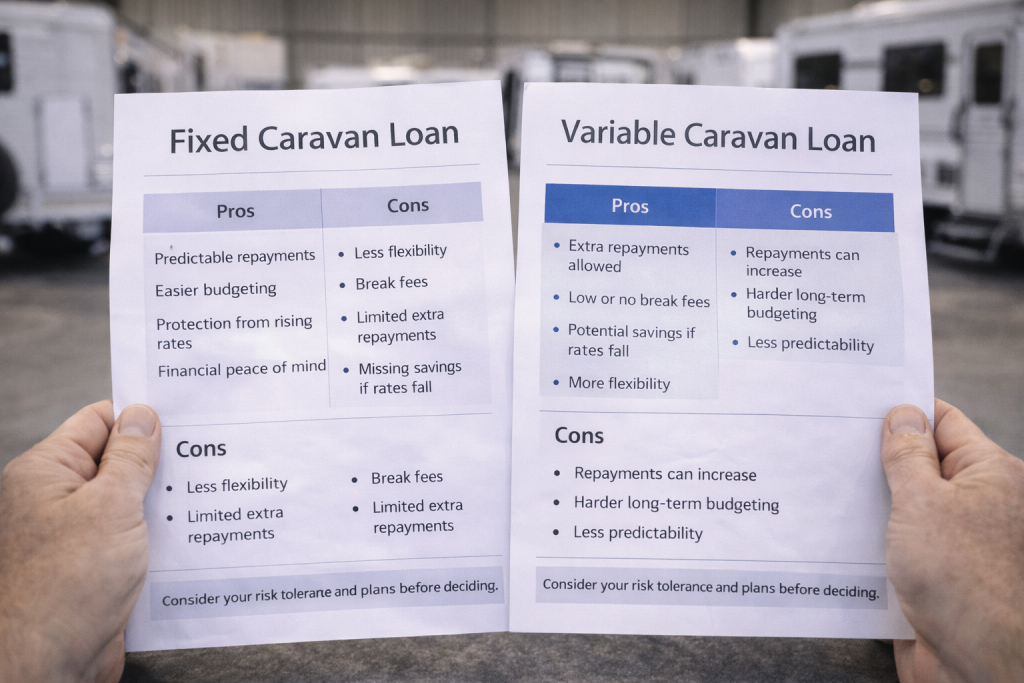 Comparing fixed and variable caravan loan options